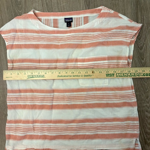 Patagonia A/C Shirt Size Small Coral White Striped Casual Outdoor Gorpcore Beach - Picture 4 of 6
